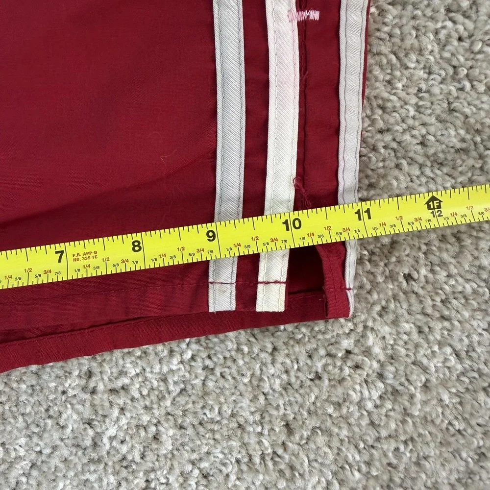 Vintage Jantzen Swim Shorts Mens 34 Red Striped Drawstring Elastic Waist Trunks